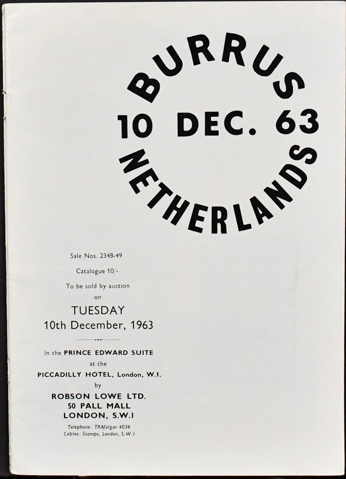 Los 6454 - Burrus, Niederlande, R. Lowe 1963 mit EL