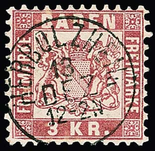 Los 59 - "Herbolzheim", seltener K1 (sehr später Postort, eröffnet 12/71) klar zentrisch auf Luxusstück 3 Kr. rosa