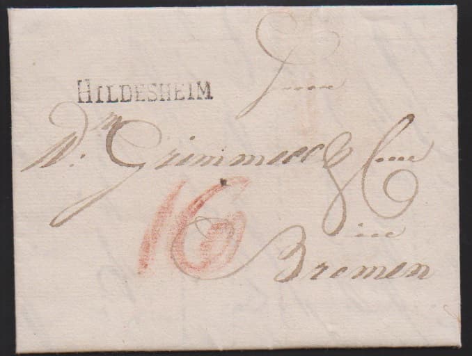 Los 2007 - "Hildesheim", 1777, hs. Aufgabe "H'hm" auf Brief mit Inhalt, sowie L1 (Feuser 1479-2) auf Brief 1796