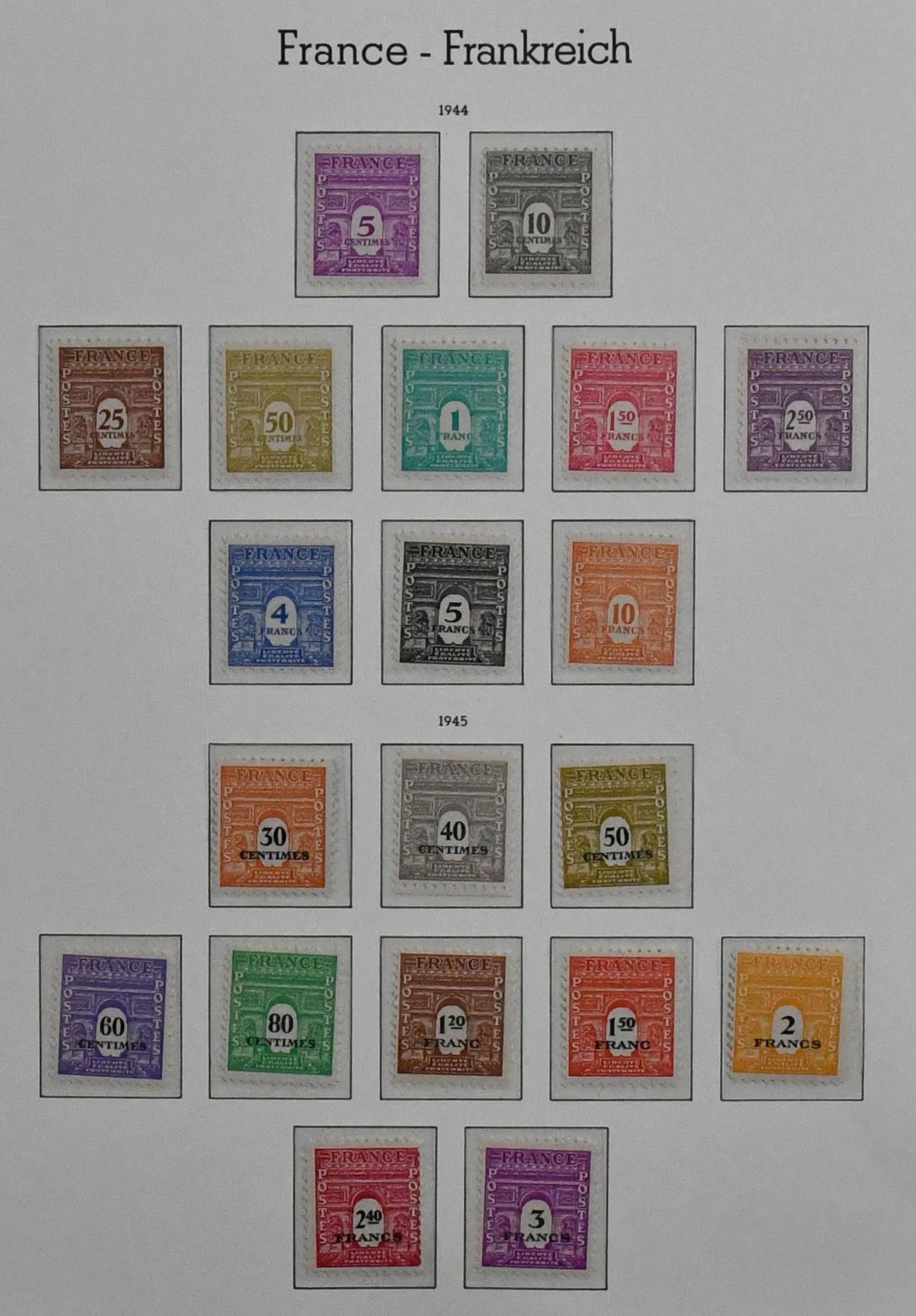 France, 1945/1972, complete collection with no. 865 unused, 987/90 used, almost all others mint never hinged, incl. Bl. 4, all Famous French sets etc., in…