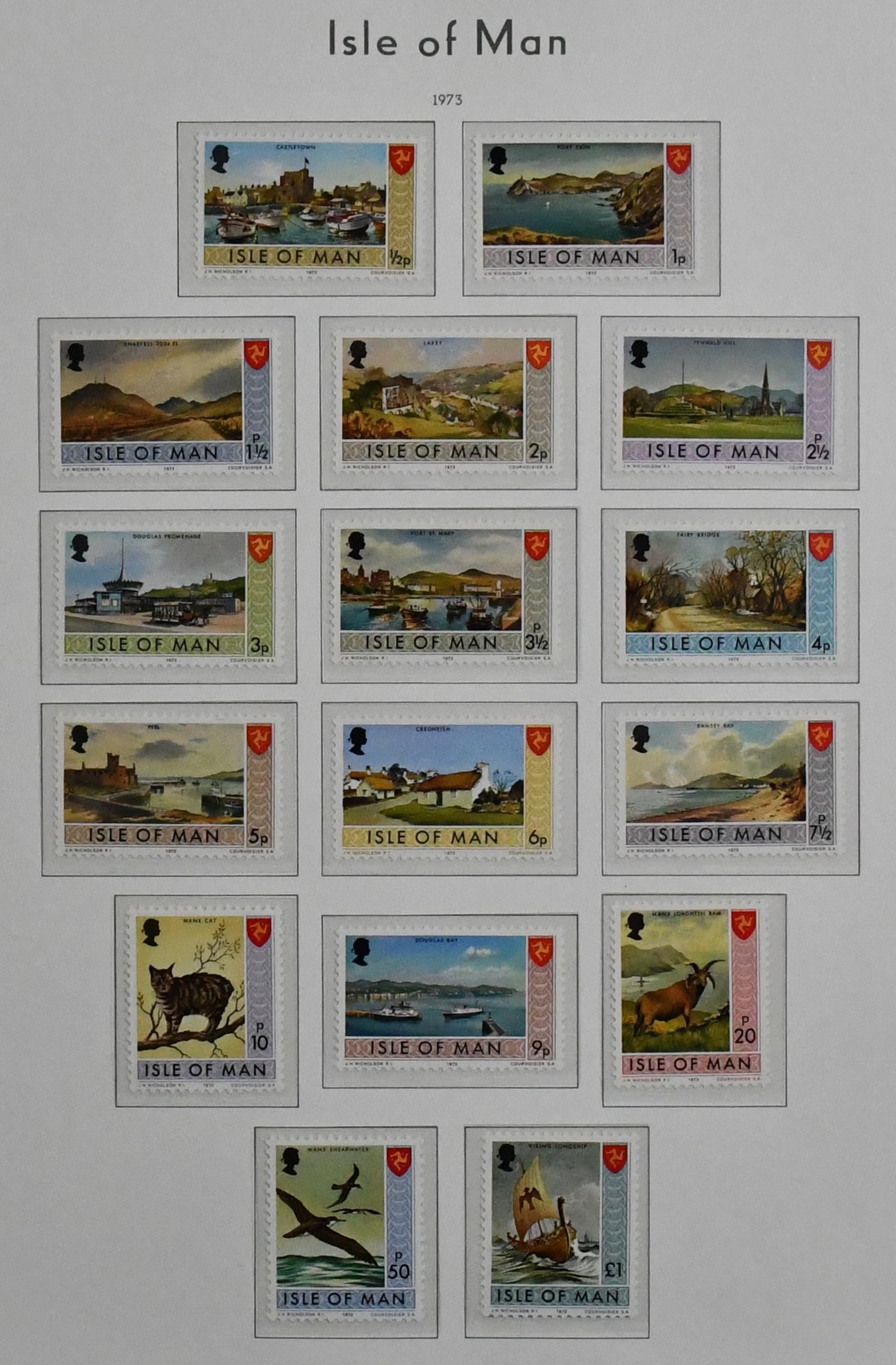 Isle of Man, 1958/1989, complete postfrisse verzameling in Leuchtturm voorbedrukt album. Plus enkele boekjes en porto compleet, incl. nr. 1/8I in zeldzame complete vel…