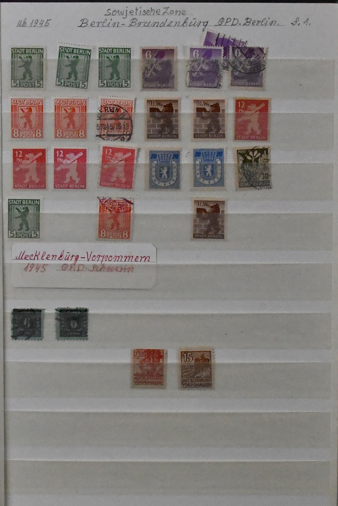 SBZ/NDR, 1945/1985, silná kniha E s emisemi SBZ od č. 1/7, ale většinou NDR, od č. 242/60, s č. 282/92 použité, Bl. 11 vícenásobné, Bl. 14 použité, Bl. 19 použité… Mi., pouze část NDR, již 2200,-