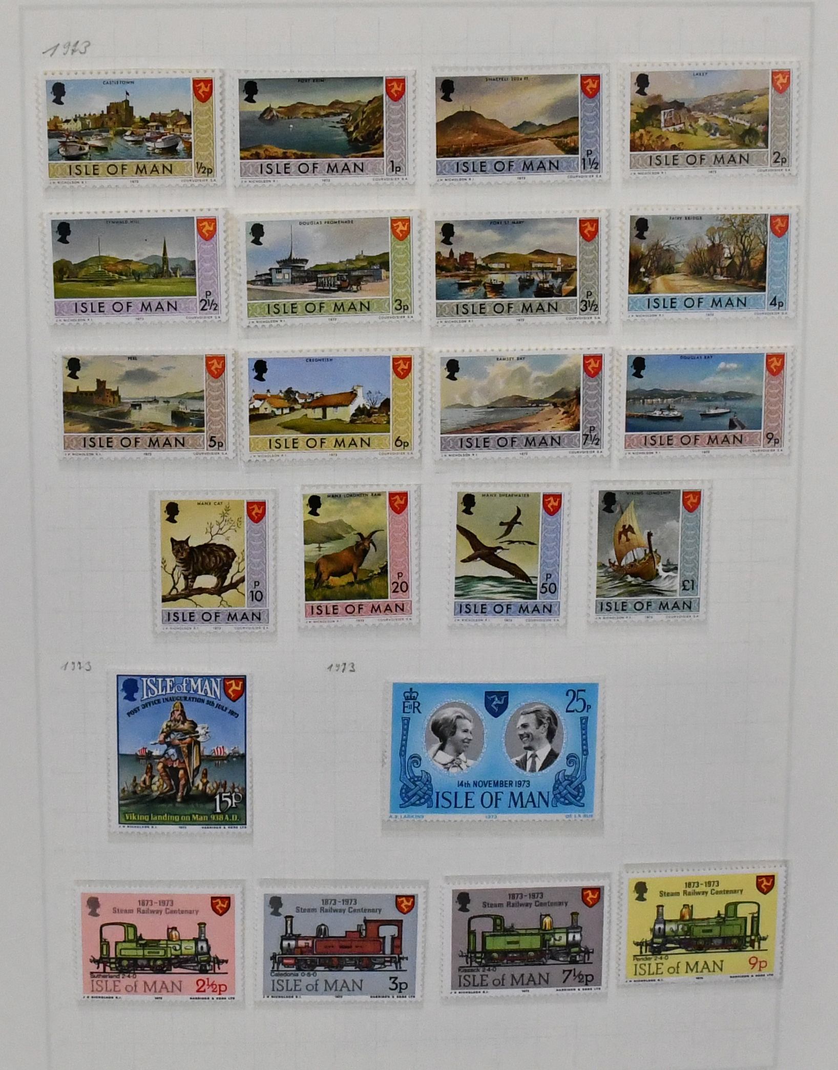 Isle of Man, postfris, uitgebreide, 1973-2002 complete verzameling in Leuchtturm ringband. Met veel randstukken, velhoeken, meer dan 100…