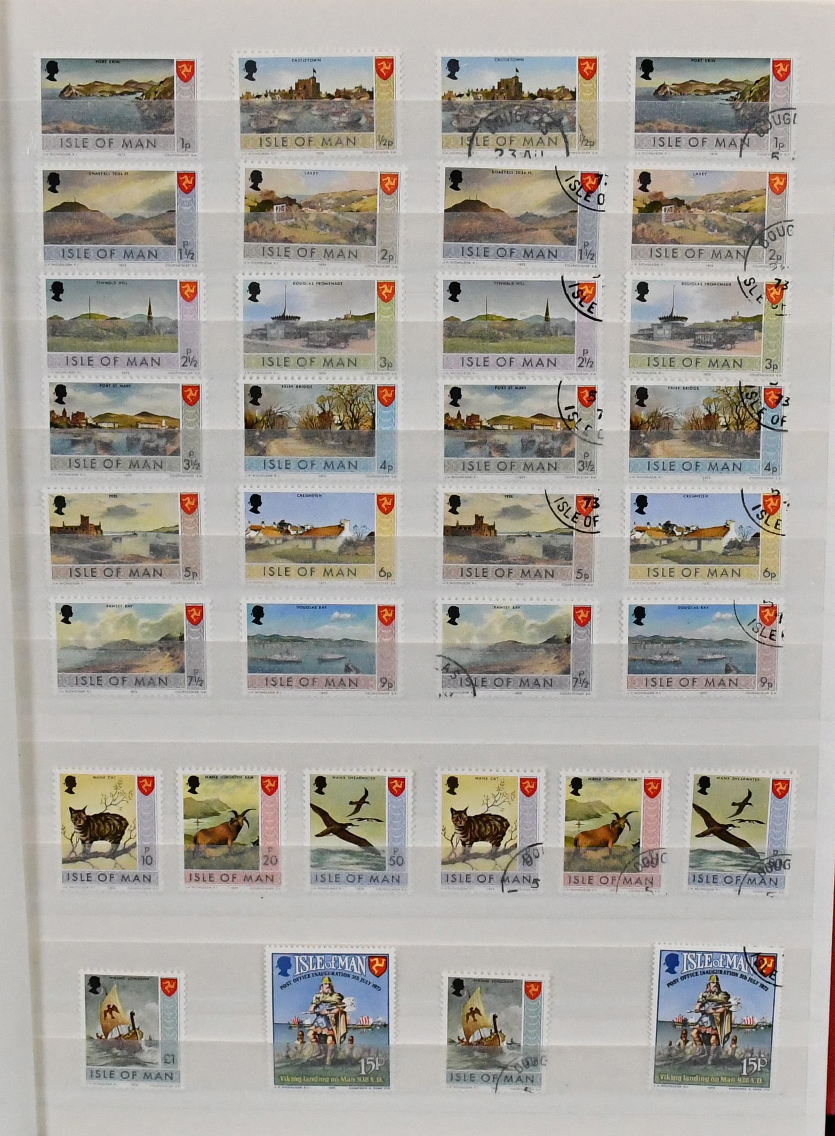 Isle of Man, 1973/2001, zowel postfris als postkantoor gestempeld, elk complete verzameling in drie albums. Plus porto met goede nr. 1/8I in decoratieve complete…