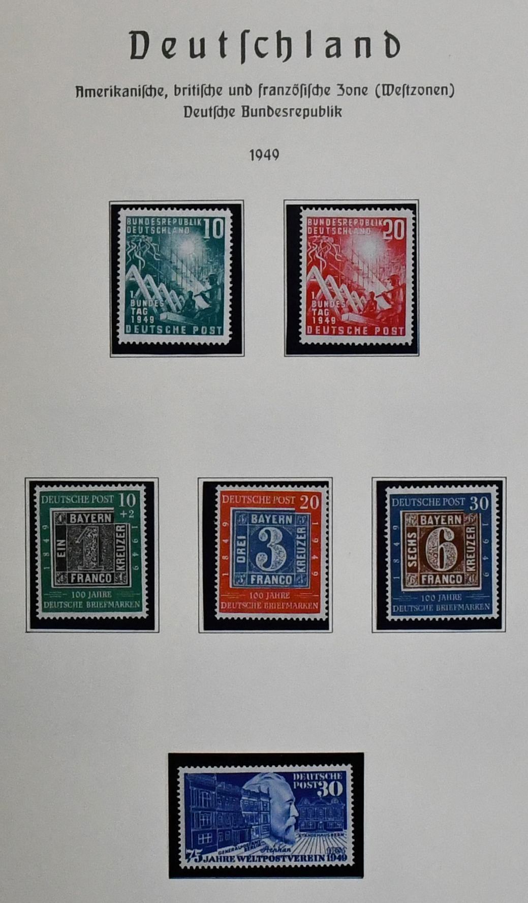 ФРГ, 1949-1974, **/гаш., часто дважды собранная партия с многими началами, включая № 111/12, 113/15, 116VIII, 117/20, 121/22, 139/40, Heuss I, также некоторые доп. оттиски и т.д.