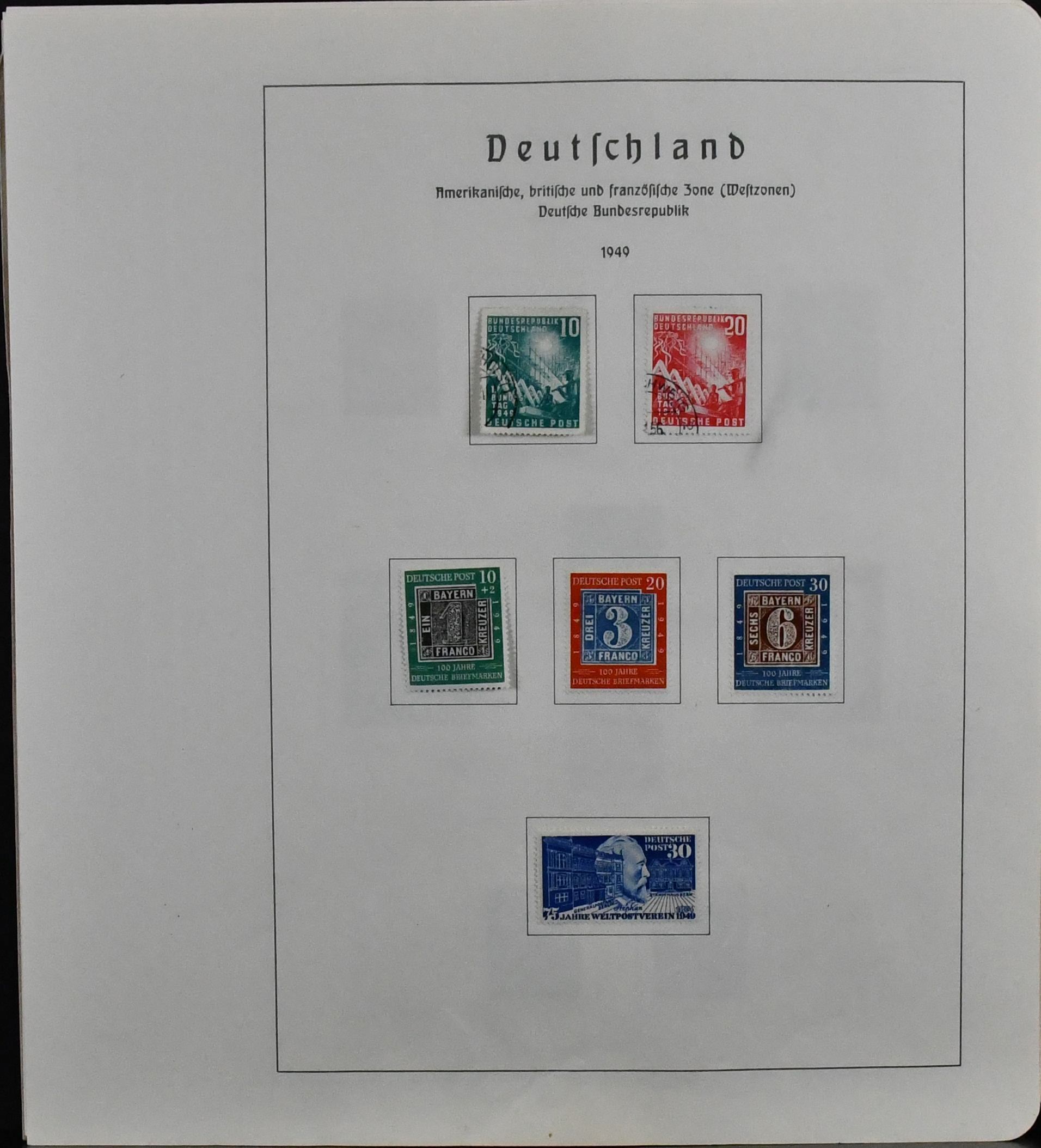 Germany, 1949-1965, overcomplete collection on pre-printed sheets, mostly unused, with all better initial values incl. Posthorn, plus various Heuss-Zus.-Drucke from 1955