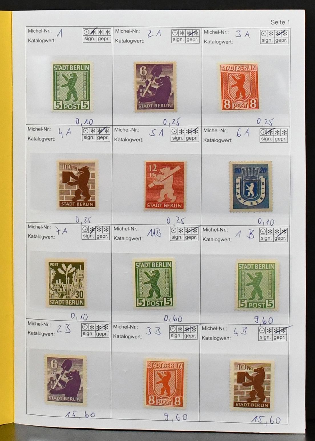 SBZ, část sbírky MNH/nepoužité ex č. 1-89, včetně MNH č. 1-7B, 8y MNH, expertiza, 20-28 kompletní MNH (s 23-25a/b), 29-40x/y atd.