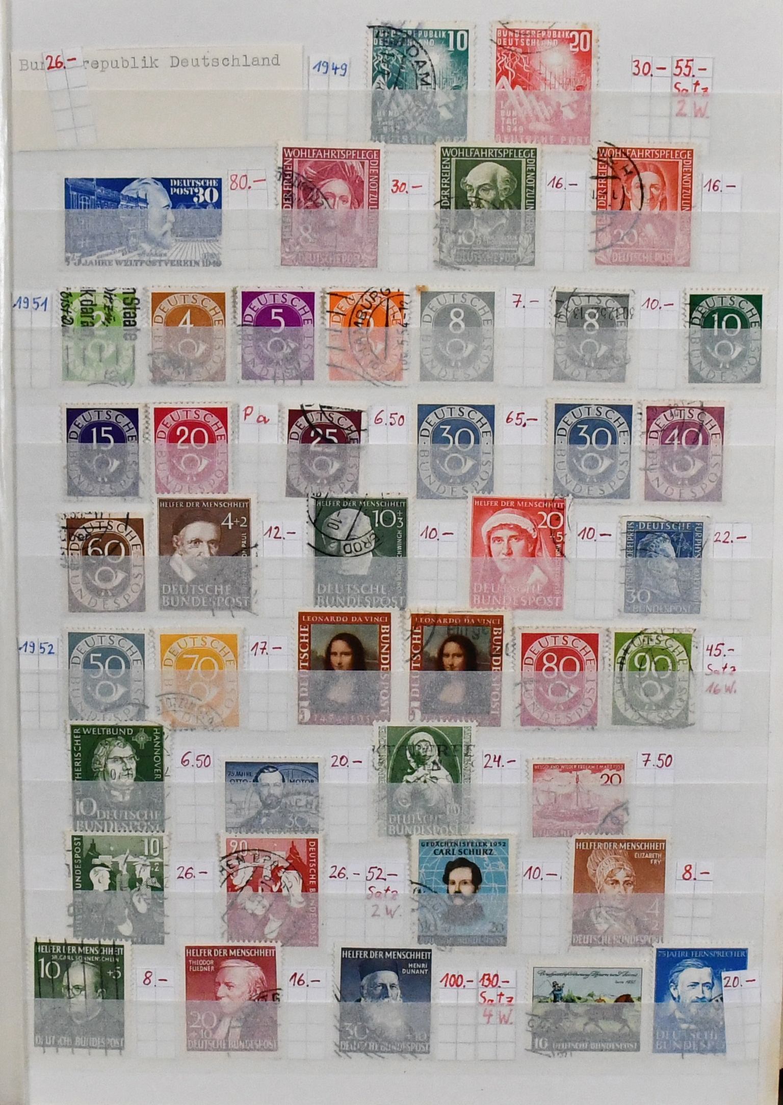 Bund, 1949/2016, used collection from no. 111/12, among others 1952-1993 complete, afterwards still extensive, in two thick E-albums. Mi. approx. 3500,-