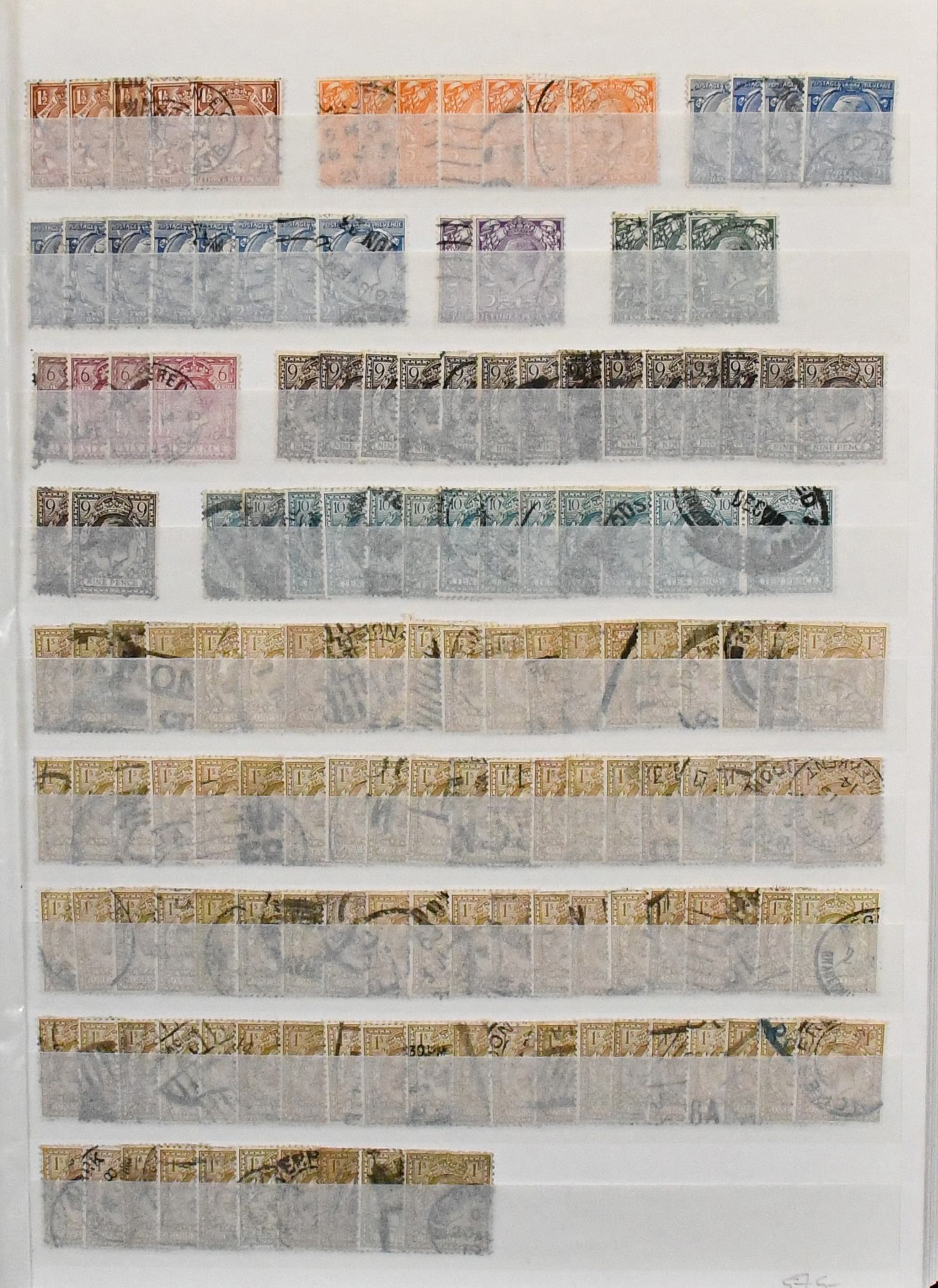 Groot-Brittannië, 1912/1955, gestempelde, gevarieerde samenstelling van ongeveer 1700 waarden, waaronder o.a. nr. 127/40, 154/67, 175/85, 186, elk meervoudig, enz. Mi.…
