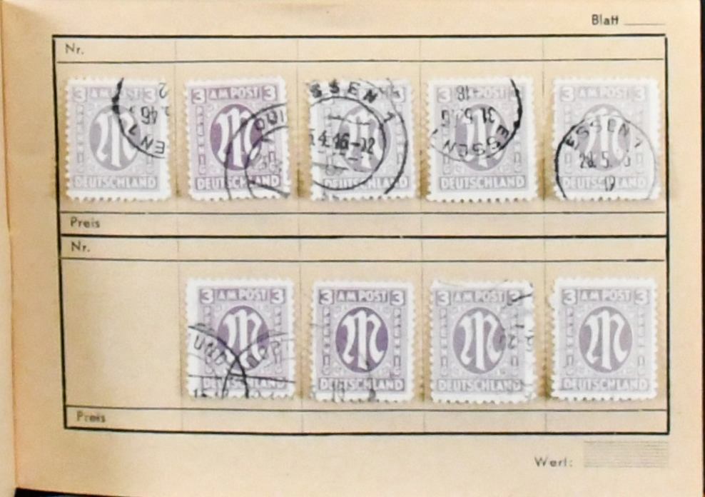 AM-Post, nr. 17, partij van ongeveer 900 gest. waarden met veel betere kleuren die op het eerste gezicht herkenbaar zijn, in vier oude selectieboekjes. Mi. goedkoopst al viercijferig