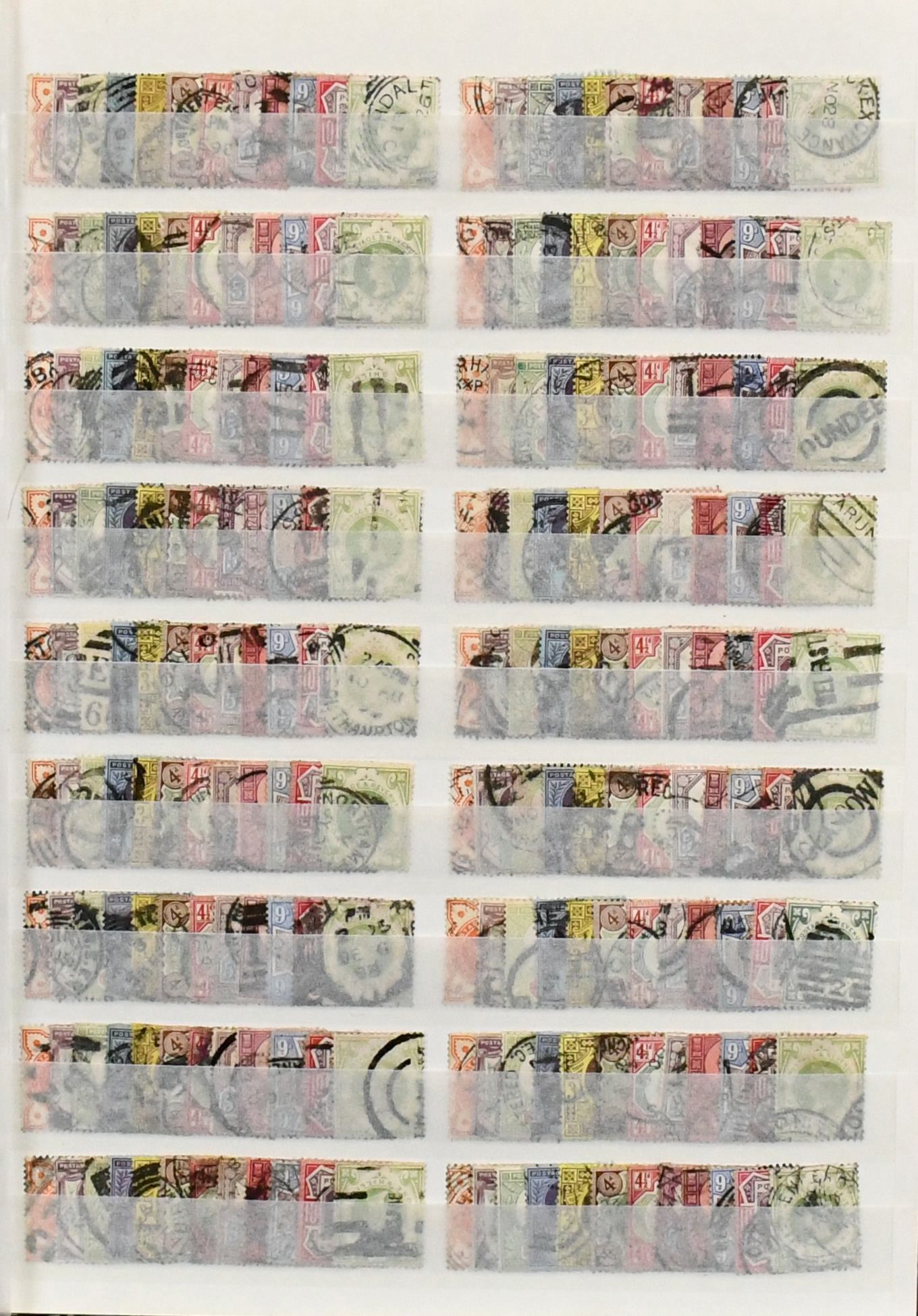Groot-Brittannië, betere nrs. 86/97 netjes gestempeld per 20, evenals aanvullingswaarden nrs. 100/101 per 17. Mi. 5700,-
