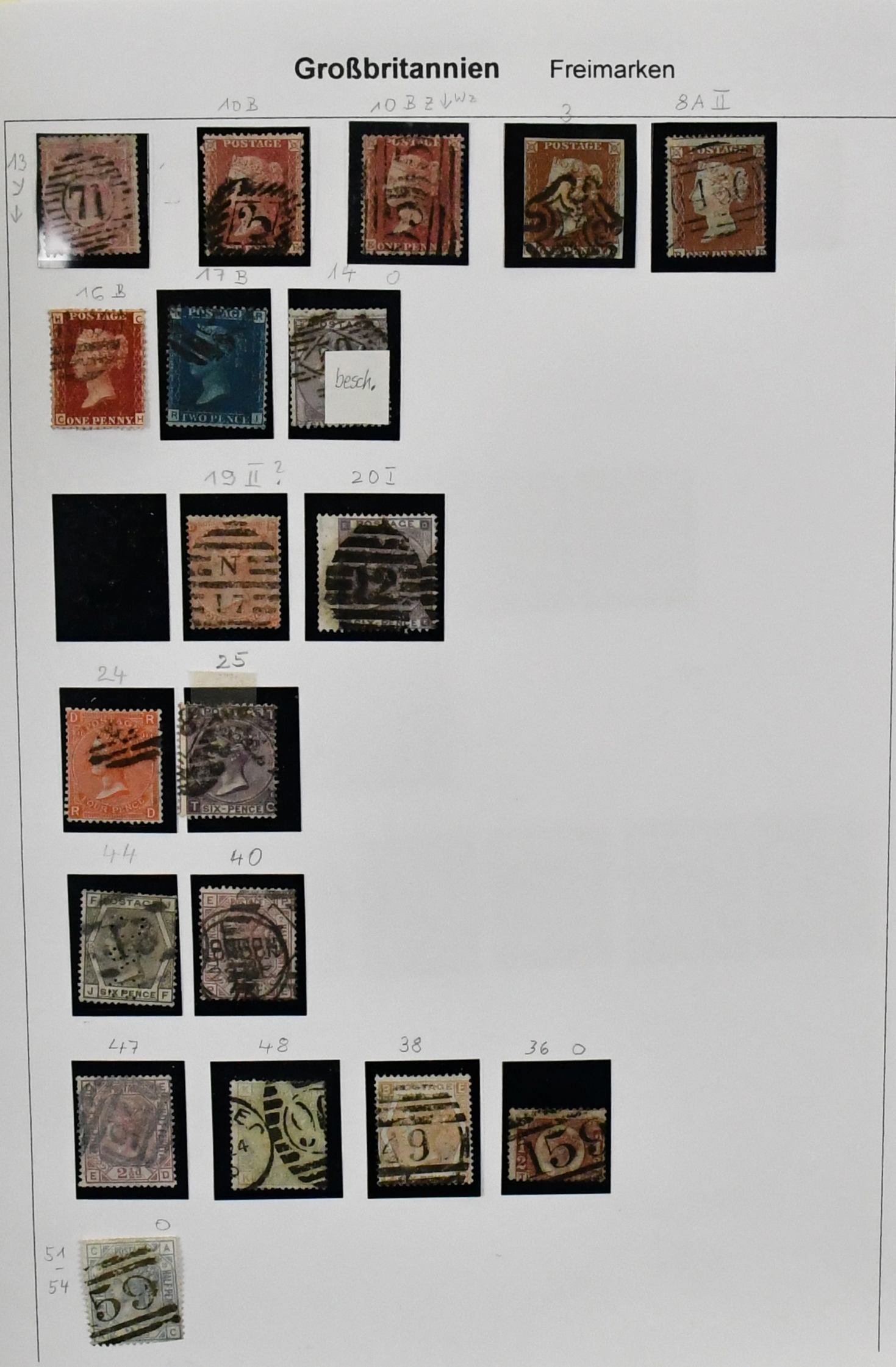 Groot-Brittannië, 1841-2002, meestal gestempelde verzameling op zelfgemaakte bladen in ringband, waaronder veel Victoria vanaf nr. 3, met nrs. 19, 20, 25, 72-76, 78(3), 95-97, 115 enz., alsook de Machin-serie met eenheden en opdrukken, evenals enkele Perfins, boekjes en stukken, Michel goed 3000,-