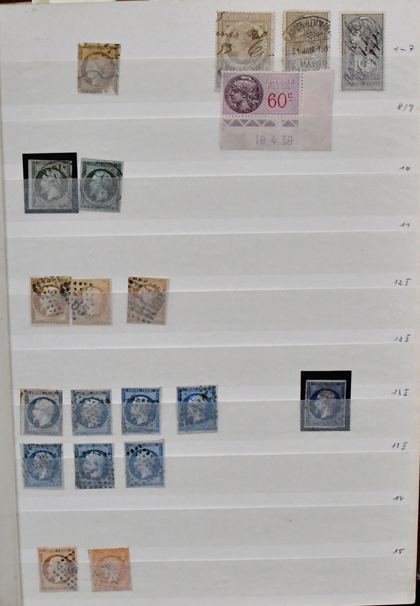 France, approx. 1849-1940, mainly used collection in stockbook with approx. 1200 values, including various Napoleon, allegories, Sower in abundance, etc.
